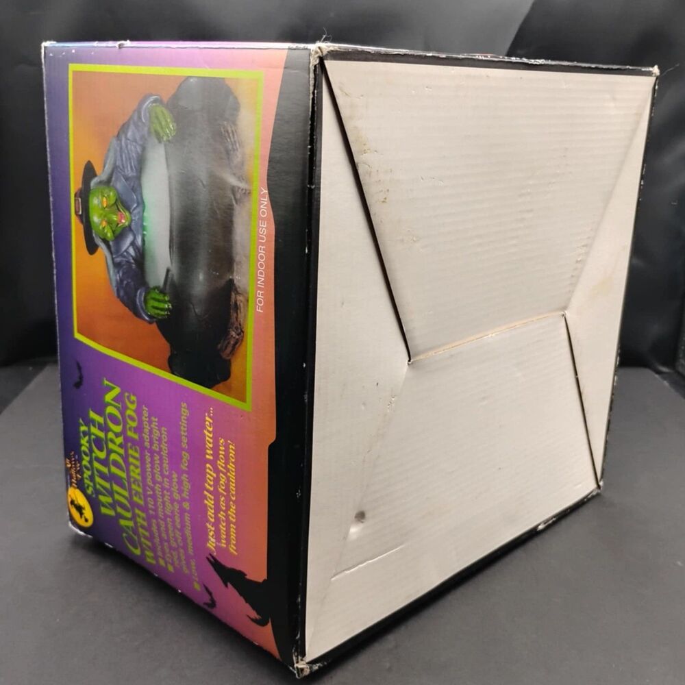 Vintage Halloween Glowing Spooky Witch Cauldron Eerie Fog Machine Lighted w/ Box - Picture 10 of 10